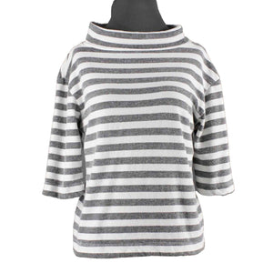 t.la Sz XS Ivory Multi Stripe Pullover Mock Neck Cotton Blend Knit Top