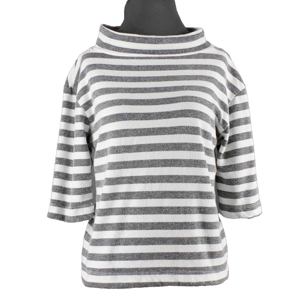 t.la Sz XS Ivory Multi Stripe Pullover Mock Neck Cotton Blend Knit Top
