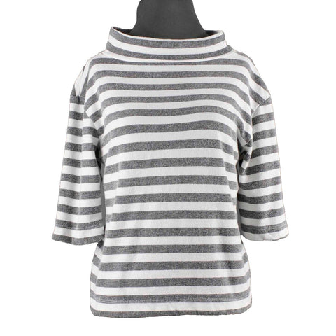t.la Sz XS Ivory Multi Stripe Pullover Mock Neck Cotton Blend Knit Top