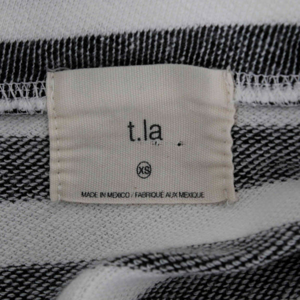 t.la Sz XS Ivory Multi Stripe Pullover Mock Neck Cotton Blend Knit Top