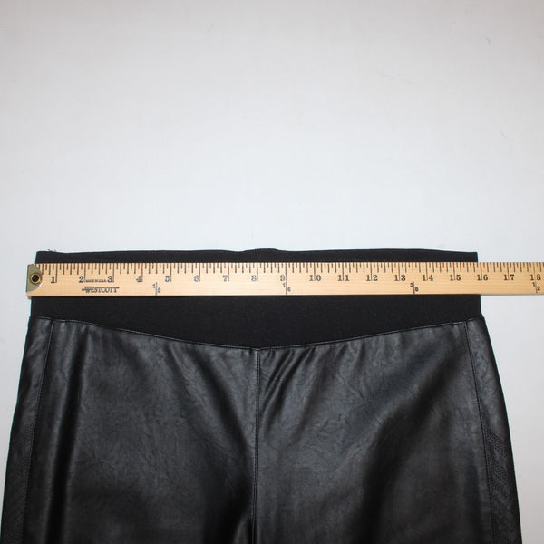 Blue Illusion Pant NEW $130 Sz M x 32 Black Faux Leather Viscose Nylon Pant