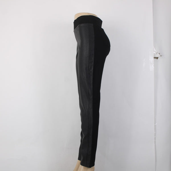 Blue Illusion Pant NEW $130 Sz M x 32 Black Faux Leather Viscose Nylon Pant