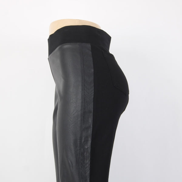 Blue Illusion Pant NEW $130 Sz M x 32 Black Faux Leather Viscose Nylon Pant