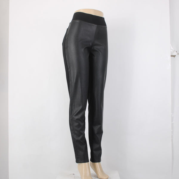 Blue Illusion Pant NEW $130 Sz M x 32 Black Faux Leather Viscose Nylon Pant
