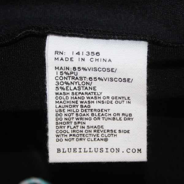 Blue Illusion Pant NEW $130 Sz M x 32 Black Faux Leather Viscose Nylon Pant