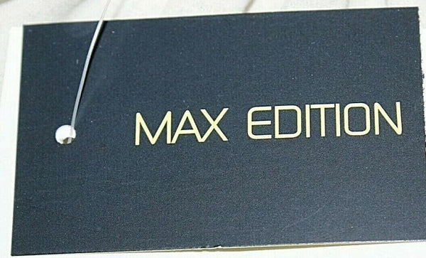 Max Edition NEW Sz S Cream Olive Green Multi Cold Shoulder Lined 100% Poly Top