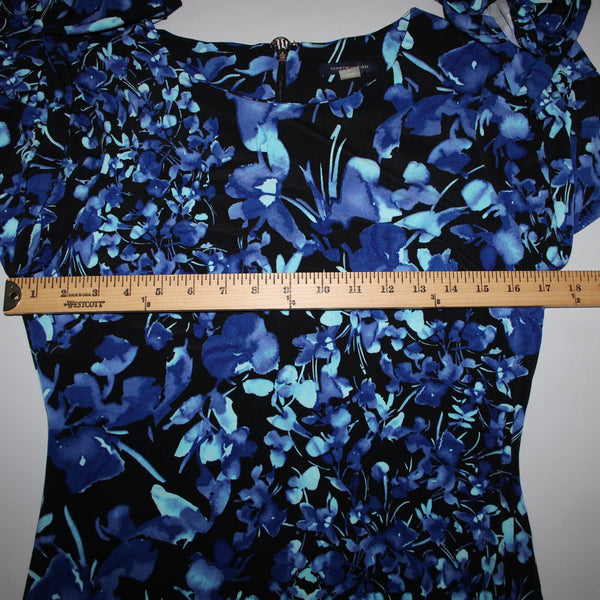 Tommy Hilfiger NEW $99 Sz 4 Blue Black Unlined Floral Polyester Spandex Dress