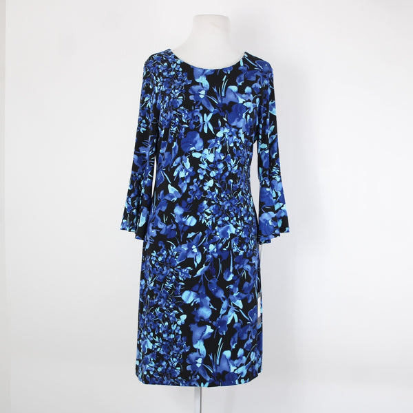 Tommy Hilfiger NEW $99 Sz 4 Blue Black Unlined Floral Polyester Spandex Dress