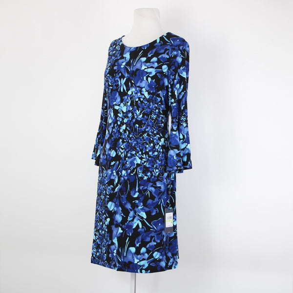 Tommy Hilfiger NEW $99 Sz 4 Blue Black Unlined Floral Polyester Spandex Dress
