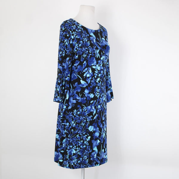 Tommy Hilfiger NEW $99 Sz 4 Blue Black Unlined Floral Polyester Spandex Dress