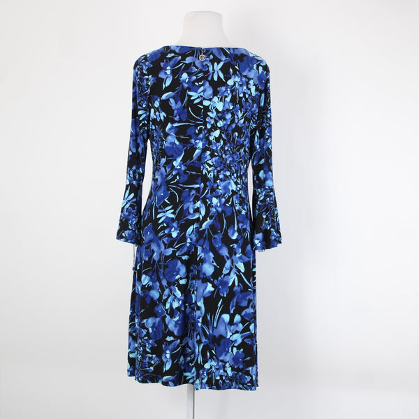 Tommy Hilfiger NEW $99 Sz 4 Blue Black Unlined Floral Polyester Spandex Dress