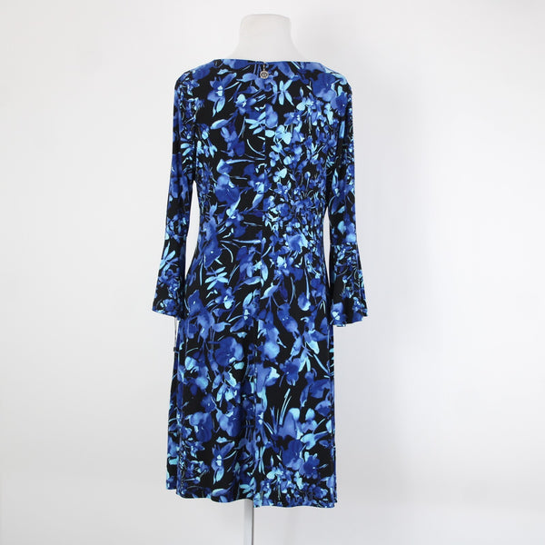 Tommy Hilfiger NEW $99 Sz 4 Blue Black Unlined Floral Polyester Spandex Dress