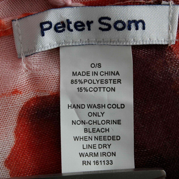 Peter Som One Size Pink Black Polyester Cotton Scarf Wrap