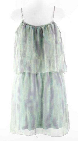 Kensie Sz 8 Moss Lavender Chiffon Strappy Blouson Lined Polyester Dress