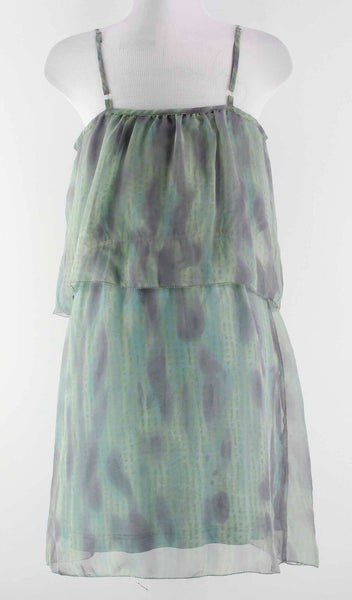 Kensie Sz 8 Moss Lavender Chiffon Strappy Blouson Lined Polyester Dress