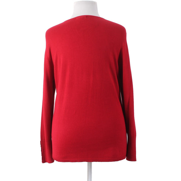 JM Collection Top NEW $50 Crewneck Sw Sz XL New Red Amore Rayon Nylon Top