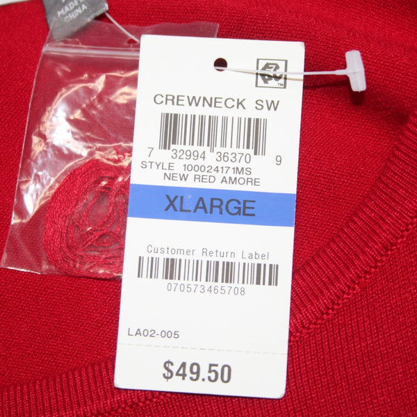JM Collection Top NEW $50 Crewneck Sw Sz XL New Red Amore Rayon Nylon Top