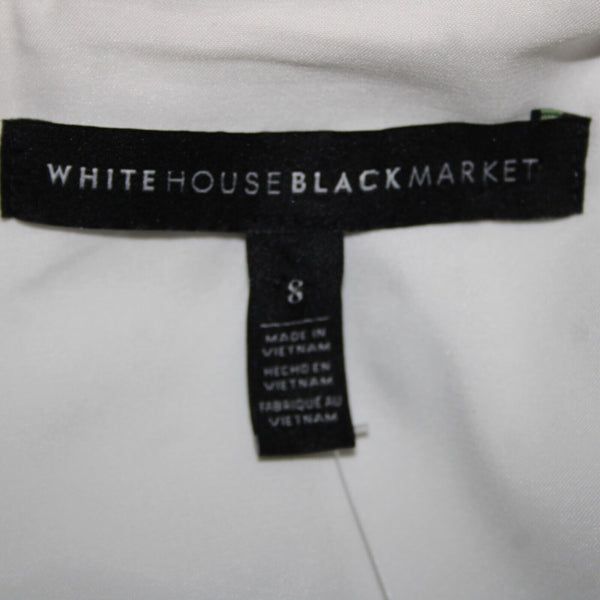 White House Black Market NEW $160 Sz 8 White Black Aqua Color Block Poly Dress