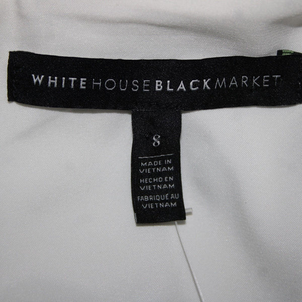 White House Black Market NEW $160 Sz 8 White Black Aqua Color Block Poly Dress