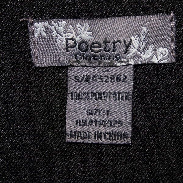 Poetry Sz L Black Silver Sequin Collared Pockets Lined 100% Polyester Jacket