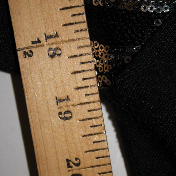 Poetry Sz L Black Silver Sequin Collared Pockets Lined 100% Polyester Jacket