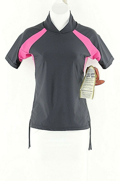 Green Bean NEW S Pink Charcoal S Cafe Polyester Spandex Sun Protection Top