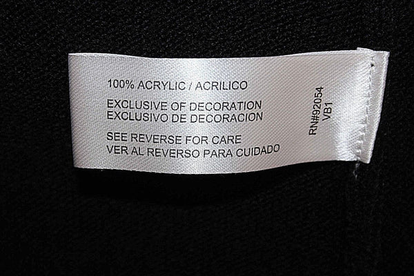 Debbie Morgan NEW $49 Sz L Black Silver Bead Neck Acrylic Knit Sweater
