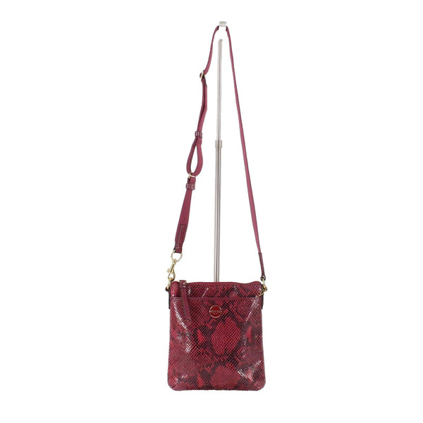 Coach 9 x 8 x 1.5 Pink Multi Reptile Leather Adjustable Crossbody Purse