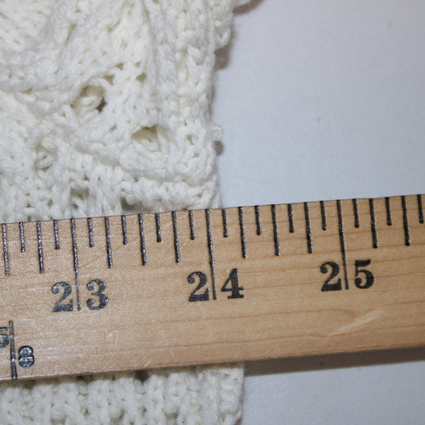 Marled NEW Sz XL Ivory Open Knit Buttons Cotton Acrylic Cardigan Sweater