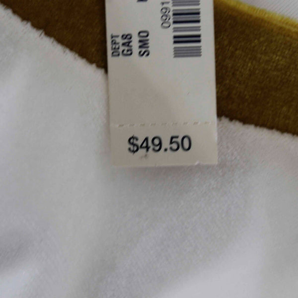 Madewell NEW $50 Sz XXS White Mustard Velvet Polyester Elastane Top