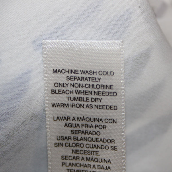 White House BM Sz M White Navy Multi Color Polyester Chiffon Overlay Lined Top