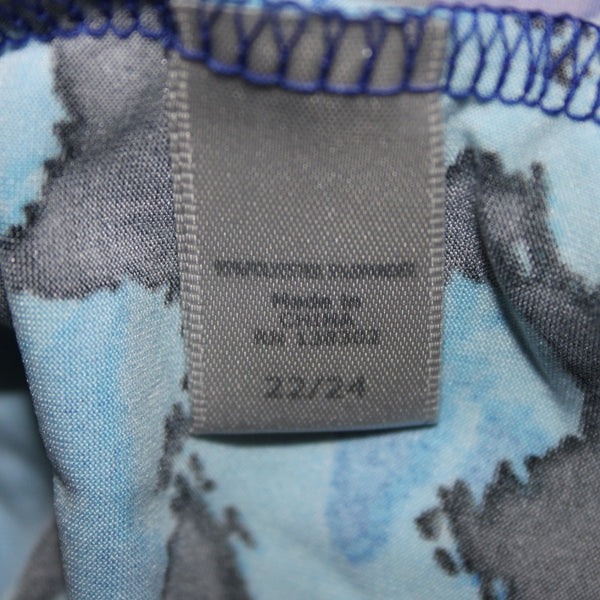 Avenue Dress NEW $70 Sz 22 Blue Black Purple Twisted Front Poly Spandex Dress