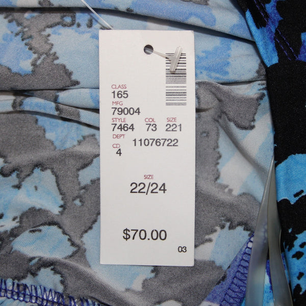 Avenue Dress NEW $70 Sz 22 Blue Black Purple Twisted Front Poly Spandex Dress