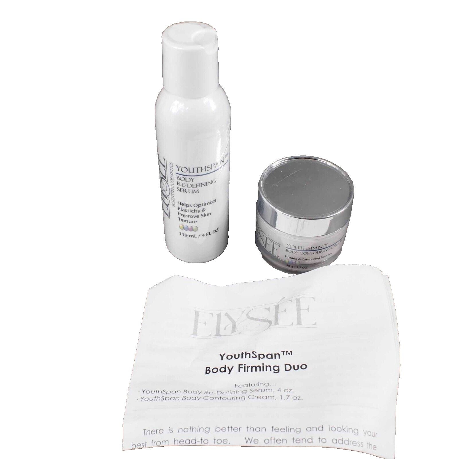 ELYSEE NEW YouthSpan Body Firming Duo Serum 4floz Cream 1.7oz Set