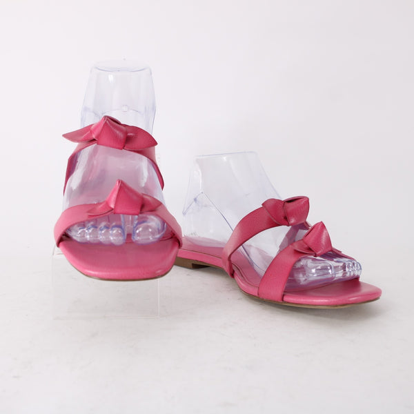 J Crew Sandals Sz 9 Pink Bow Detail Synthetic Upper Lining Sandals