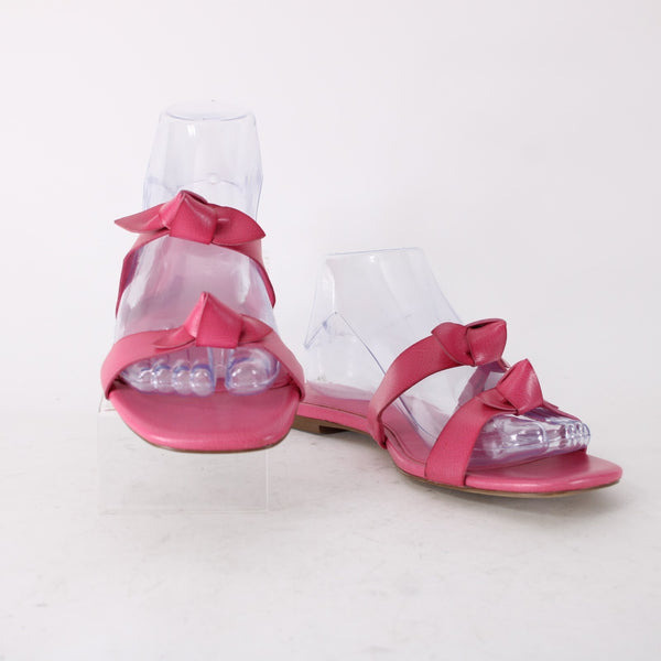 J Crew Sandals Sz 9 Pink Bow Detail Synthetic Upper Lining Sandals
