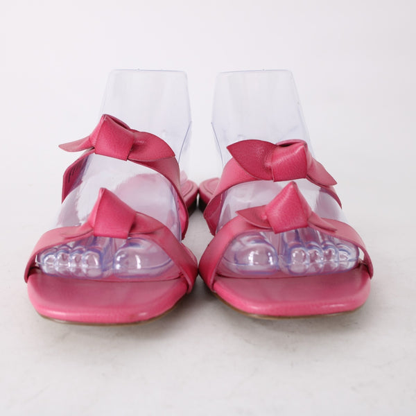 J Crew Sandals Sz 9 Pink Bow Detail Synthetic Upper Lining Sandals