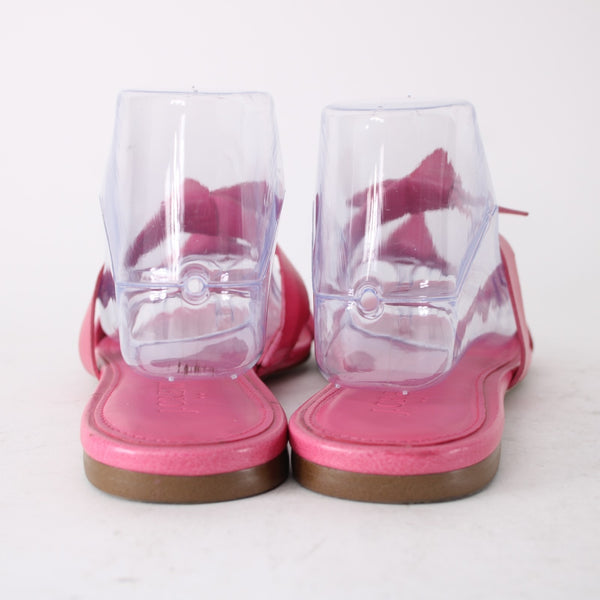 J Crew Sandals Sz 9 Pink Bow Detail Synthetic Upper Lining Sandals