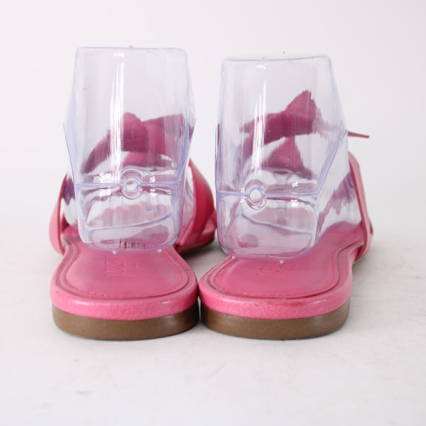 J Crew Sandals Sz 9 Pink Bow Detail Synthetic Upper Lining Sandals