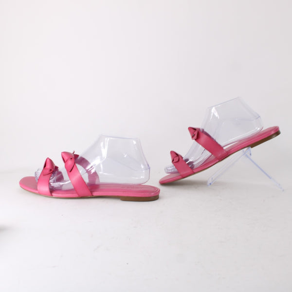 J Crew Sandals Sz 9 Pink Bow Detail Synthetic Upper Lining Sandals