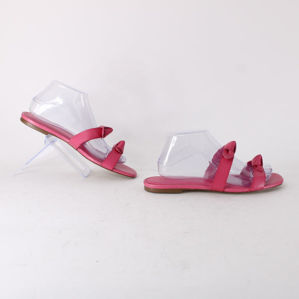 J Crew Sandals Sz 9 Pink Bow Detail Synthetic Upper Lining Sandals