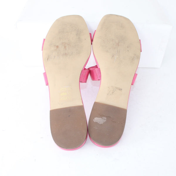 J Crew Sandals Sz 9 Pink Bow Detail Synthetic Upper Lining Sandals