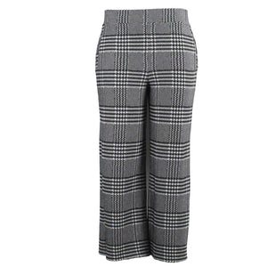 Joseph Ribkoff NEW $199 Sz 12 Black White Plaid Stretch Poly Blend Pant