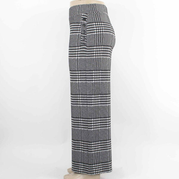 Joseph Ribkoff NEW $199 Sz 12 Black White Plaid Stretch Poly Blend Pant