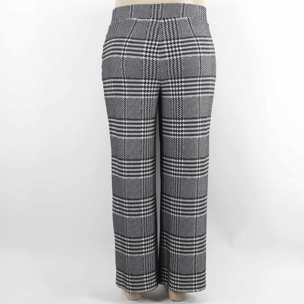 Joseph Ribkoff NEW $199 Sz 12 Black White Plaid Stretch Poly Blend Pant