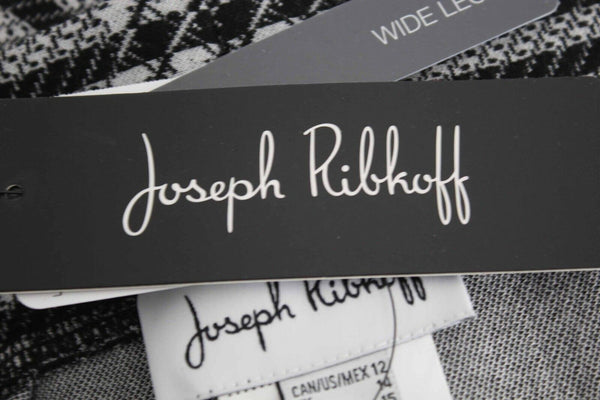 Joseph Ribkoff NEW $199 Sz 12 Black White Plaid Stretch Poly Blend Pant