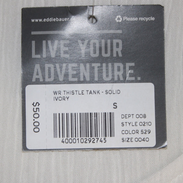 Eddie Bauer Top NEW $50 Thistle Tank Sz S Ivory White 100% Rayon Top