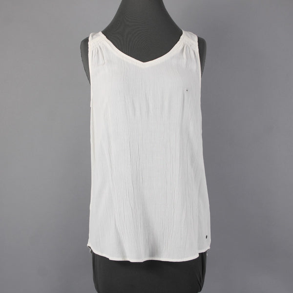 Eddie Bauer Top NEW $50 Thistle Tank Sz S Ivory White 100% Rayon Top