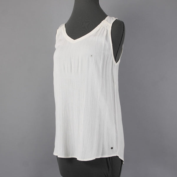 Eddie Bauer Top NEW $50 Thistle Tank Sz S Ivory White 100% Rayon Top