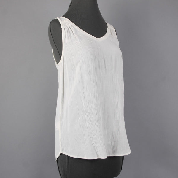 Eddie Bauer Top NEW $50 Thistle Tank Sz S Ivory White 100% Rayon Top